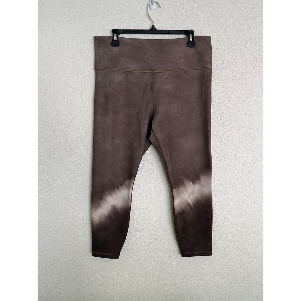 Athleta Elation 7/8 Tight Brown Tie Dye High Rise Leggings XL